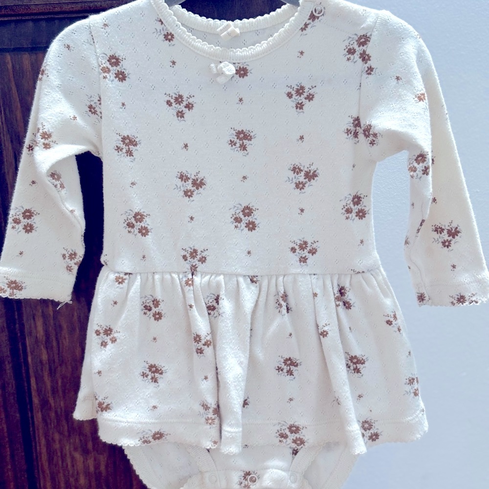 Quincy Mae long sleeve skirt onesie